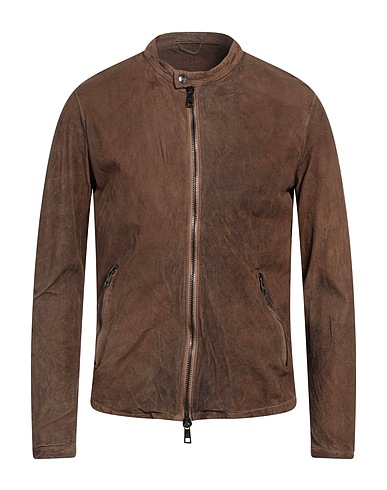 GIORGIO BRATO Biker jacket Brown 100% Leather