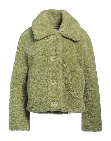 STAND STUDIO Teddy Coat Green 100% Polyamide