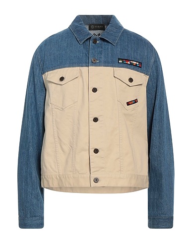 MR & MRS ITALY Denim jacket Blue 100% Cotton, Elastane, Polyester