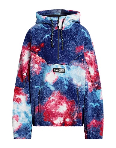 VERSACE JEANS COUTURE Hooded track jacket  Blue 55% Acrylic, 45% Cotton