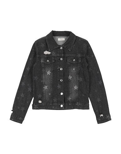 VICOLO Denim jacket Black 98% Cotton, 2% Elastane