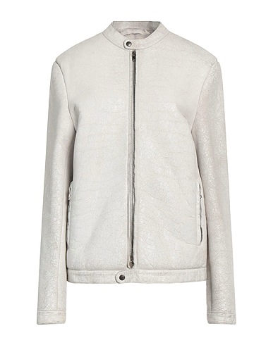 SALVATORE SANTORO Biker jacket Ivory Ovine leather