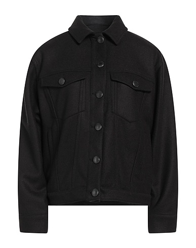 MANUEL RITZ Jacket Black 49% Acrylic, 47% Polyester, 4% Wool