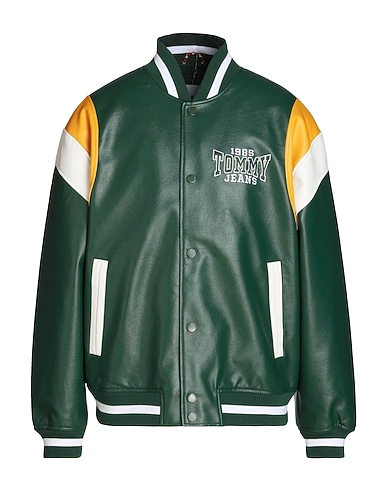 TOMMY JEANS ブルゾン ダークグリーン ポリウレタン 100%