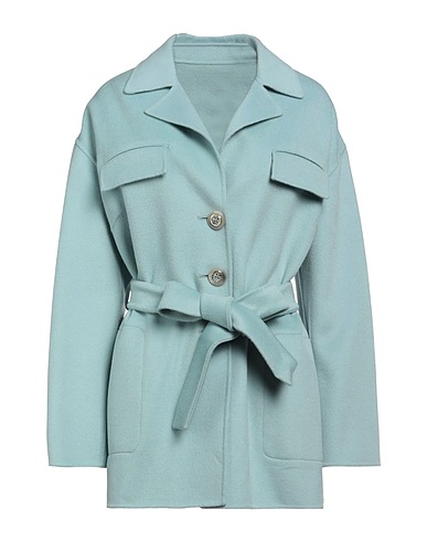 PINKO Coat Turquoise 85% Wool, 15% Polyamide