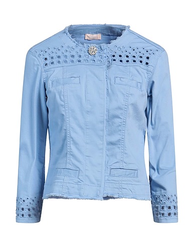 LIU •JO Denim jacket Light blue 97% Cotton, 3% Elastane