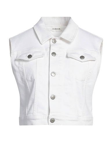 P.A.R.O.S.H. Giubbotto jeans Bianco 99% Cotone, 1% Elastan