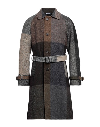 MANUEL RITZ Coat Dark brown 48% Wool, 28% Polyester, 18% Acrylic, 3% Cashmere, 3% Polyamide