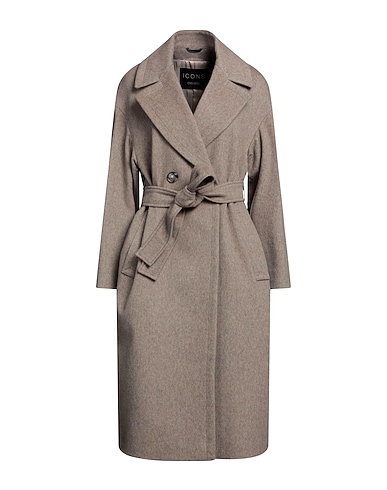 CINZIA ROCCA Coat Grey 70% Virgin Wool, 20% Polyamide, 10% Cashmere