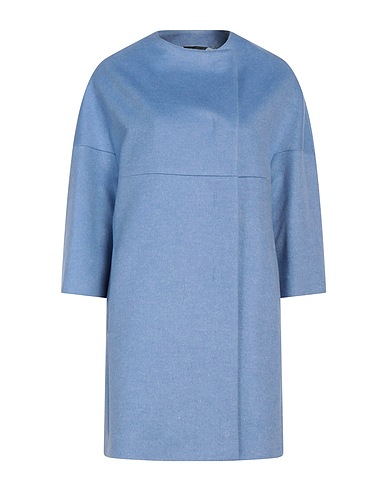 CINZIA ROCCA Coat Light blue 76% Virgin Wool, 24% Silk