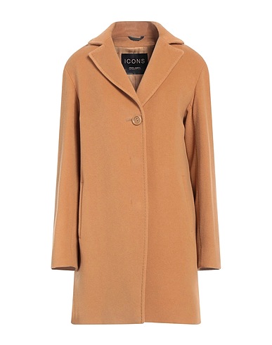 CINZIA ROCCA Coat Camel 70% Wool, 20% Polyamide, 10% Cashmere