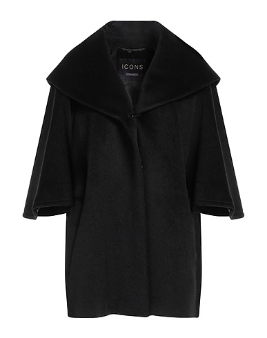 CINZIA ROCCA Coat Black 40% Acrylic, 30% Polyester, 22% Wool, 5% Polyamide, 3% Other Fibres