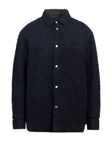 JIL SANDER Solid colour shirt Midnight blue 56% Virgin Wool, 40% Mohair wool, 4% Polyamide