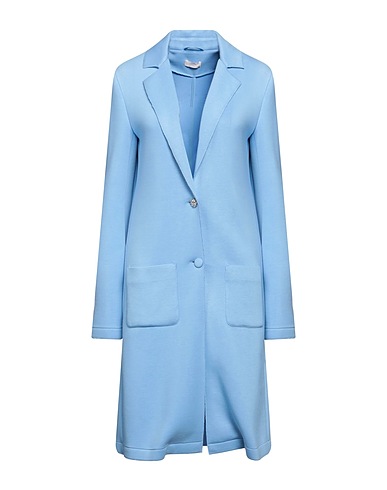 LIU •JO Full-length jacket Sky blue 82% Viscose, 12% Polyamide, 6% Elastane