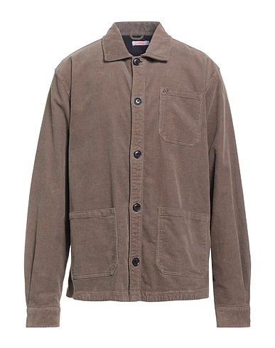 SUN 68 Solid colour shirt Khaki 98% Cotton, 2% Elastane
