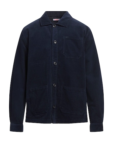 SUN 68 Solid colour shirt Navy blue 98% Cotton, 2% Elastane