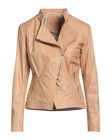 MASTERPELLE Biker jacket Beige 100% Soft Leather