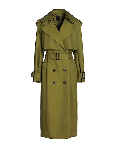 8 by YOOX Double breasted pea coat DOUBLE-BREASTED COTTON TWILL OVERCOAT

 Military green 100% Recycled polyester