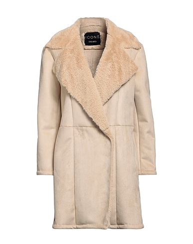 CINZIA ROCCA Teddy Coat Beige 97% Polyester, 3% Polyurethane