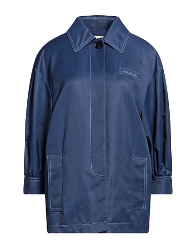 MARNI Full-length jacket Navy blue 38% Polyamide, 32% Linen, 30% Cotton