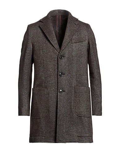BARBATI Coat Dark brown 44% Polyester, 30% Wool, 23% Cotton, 3% Other Fibres