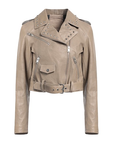 MASTERPELLE Giacca biker Tortora Pelle