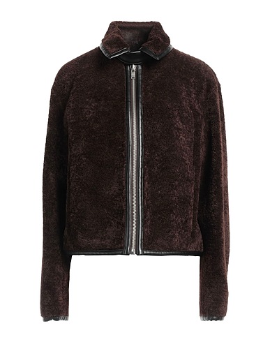 TRUSSARDI Teddy Coat Dark brown 100% Polyester, Viscose, Polyurethane resin