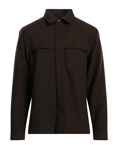 SANDRO 無地シャツ チョコレートブラウン バージンウール 60% / ポリエステル 40%