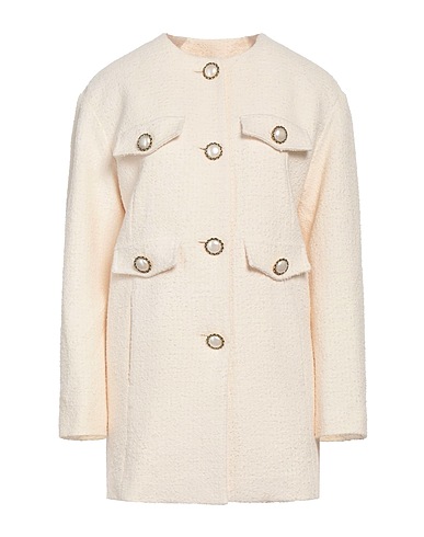 PINKO Full-length jacket Ivory 54% Cotton, 26% Polyester, 20% Acrylic