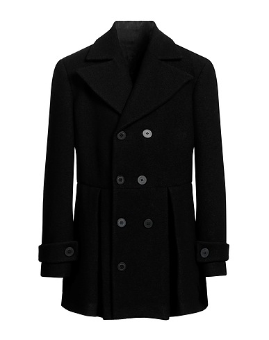 TRUSSARDI Coat Black 57% Virgin Wool, 43% Viscose