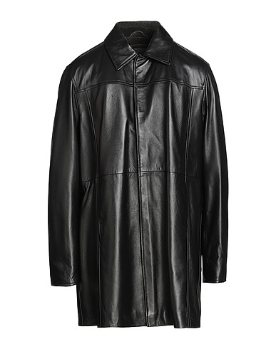 8 by YOOX 가죽 자켓 LEATHER STRAIGHT COAT
 블랙 100% 램스킨