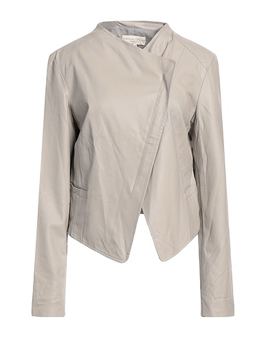 CRISTINA GAVIOLI Biker jacket Taupe 100% Polyurethane