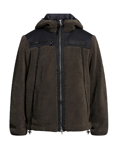 REPLAY Teddy Coat Military green 100% Polyester, Cotton