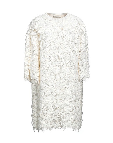 ERMANNO SCERVINO Full-length jacket White 100% Silk, Cotton, Polyester