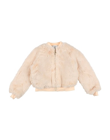 PATRIZIA PEPE Teddy Coat Cream 100% Polyester, Cotton, Elastane