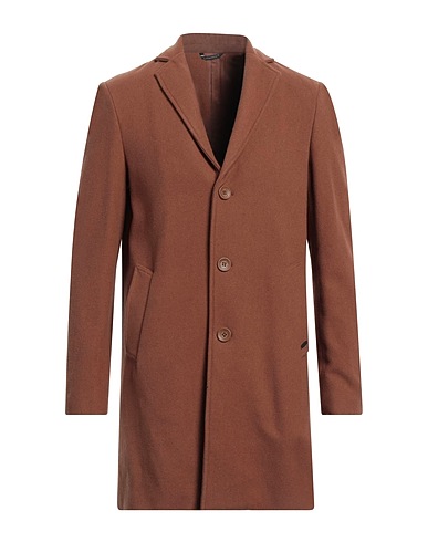 DANIELE ALESSANDRINI Coat Camel 60% Wool, 40% Polyester