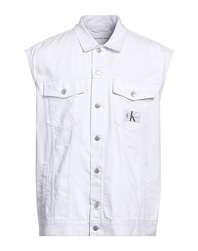 CALVIN KLEIN JEANS Denim jacket White 100% Cotton