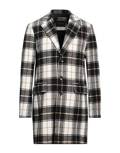 OFFICINA 36 Coat Black 78% Polyester, 15% Acrylic, 7% Other Fibres