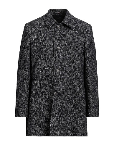 LUIGI CONVERTINI Coat Black 40% Wool, 40% Cotton, 10% Synthetic fibers, 5% Alpaca wool, 5% Other Fibres