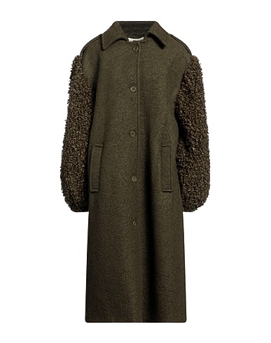 TU LIZÉ Coat Military green 80% Polyester, 20% Wool, Acrylic