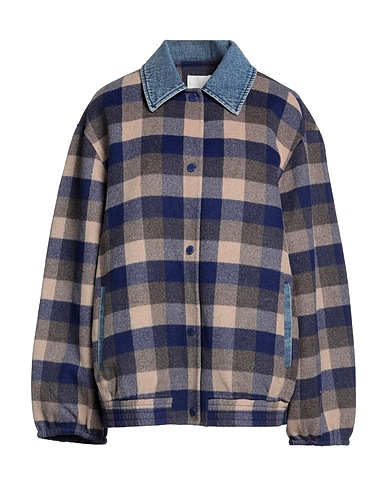 SANDRO Jacket Blue 81% Wool, 19% Polyamide, Cotton