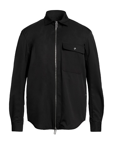 EMPORIO ARMANI Camicia tinta unita Nero 85% Poliestere, 15% Elastan
