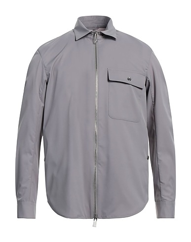 EMPORIO ARMANI Solid color shirt Grey 85% Polyester, 15% Elastane