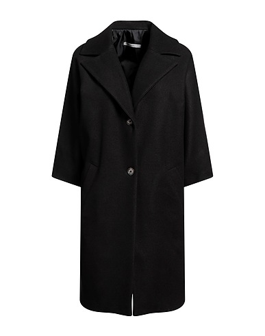 BIANCOGHIACCIO Cappotto Nero 47% Acrilico, 47% Poliestere, 6% Lana