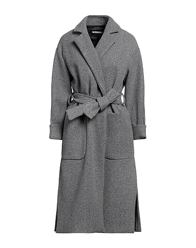 BIANCOGHIACCIO Coat Grey 100% Polyester