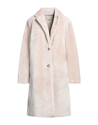 SANDRO Teddy Coat Ivory Shearling