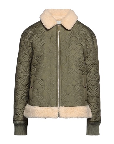 SANDRO Jacket Military green 100% Polyester, Viscose, Elastane, Wool
