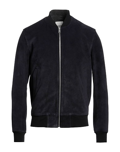 SANDRO Bomber Midnight blue Cow leather, Viscose, Polyamide, Other Fibres