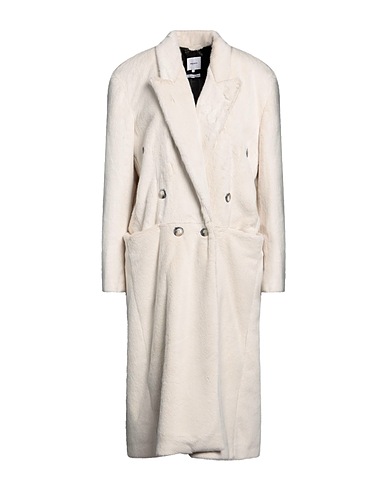 HALFBOY Teddy Coat Ivory 100% Polyester, Ovine leather