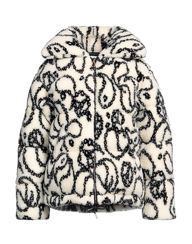 SANDRO Teddy Coat Ivory 89% Polyester, 11% Wool